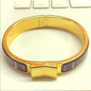 Estate Ladies HERMES Clic Clac Golden Enamel Brace